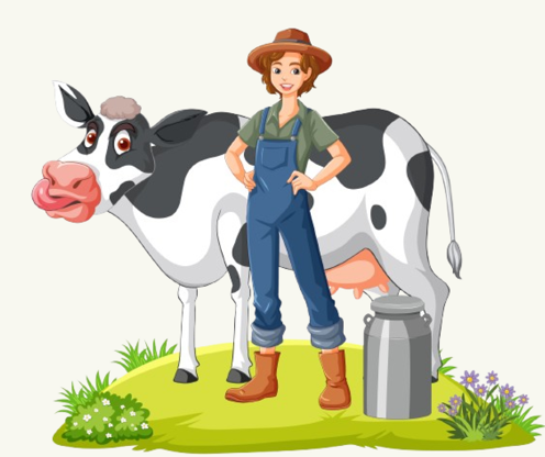 Farmer with Cow